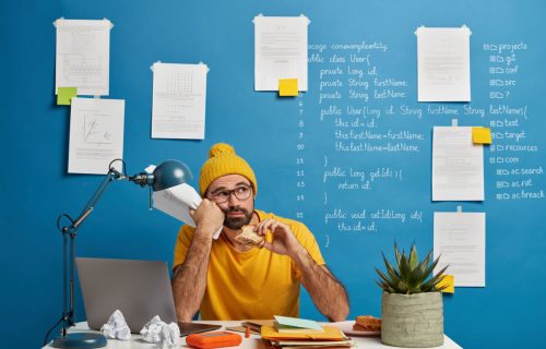 https://www.freepik.com/free-photo/thoughtful-male-programmer-software-developer-ponders-program-code-looks-away-eats-burger-holds-papers-wears-yellow-clothes-spends-time-making-project_12930516.htm